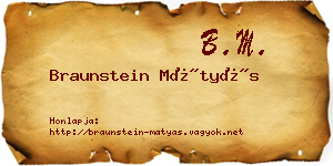Braunstein Mátyás névjegykártya